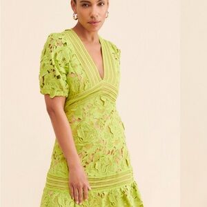 Adelyn Rae Women's Adrian Crochet Lace Green Dress Size XS